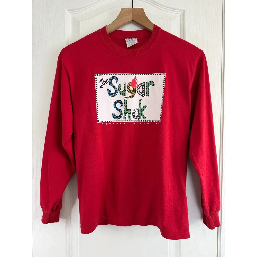 The Sugar Shak Rosemary Beach Florida Youth T Shirt Long Sleeve Size L (14-16)